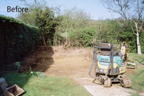Before - constructing a shed base